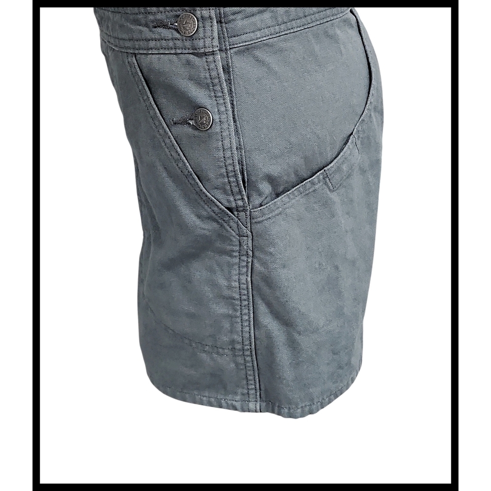 Patagonia Stand Up Bib Utility Shortalls Overalls Organic Cotton Green Gray XS - Picture 6 of 12